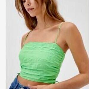 Urban outfitters bright Green Women's cropped Spaghetti Strap cami top